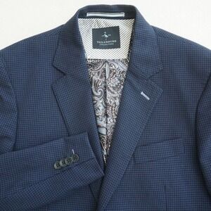 Tailorbyrd Collection Men's Blue Plaid Check Stretch Sport Coat Blazer 38S